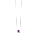 White Gold Diamond Amethyst Pendant .375tgw .06ctw