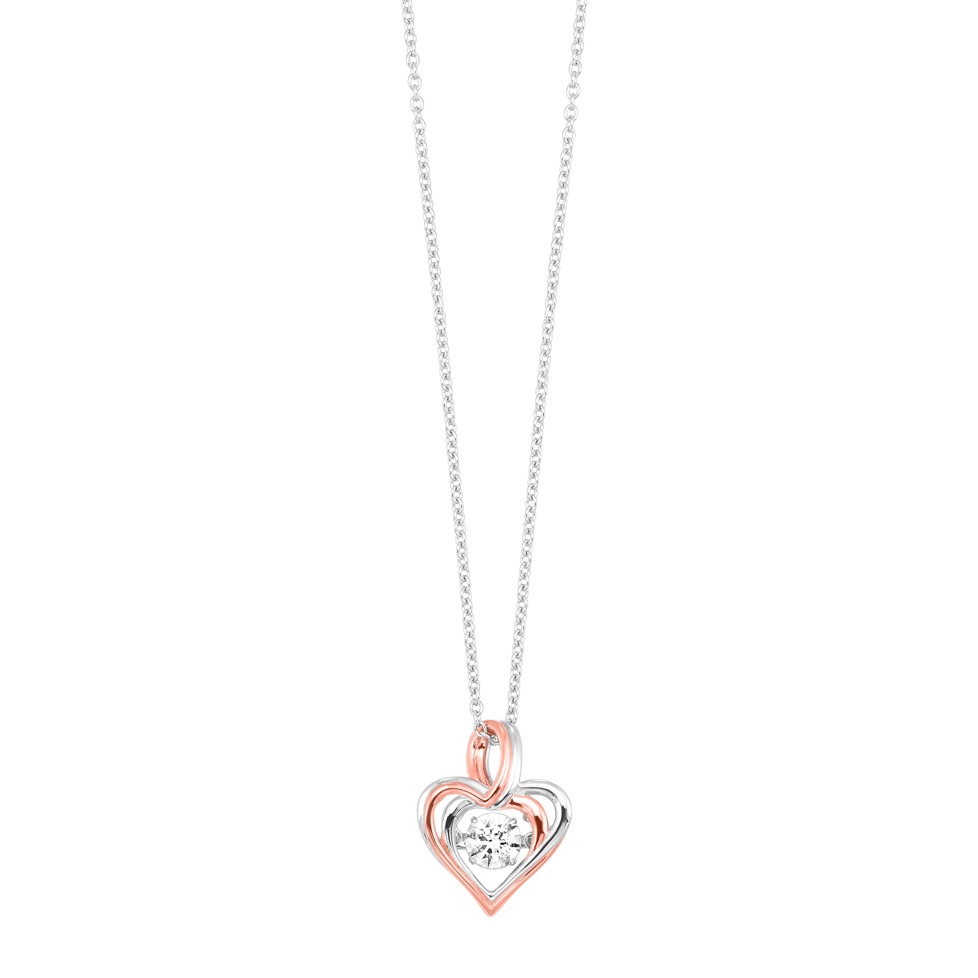 Silver White and Rose Gold Pendant