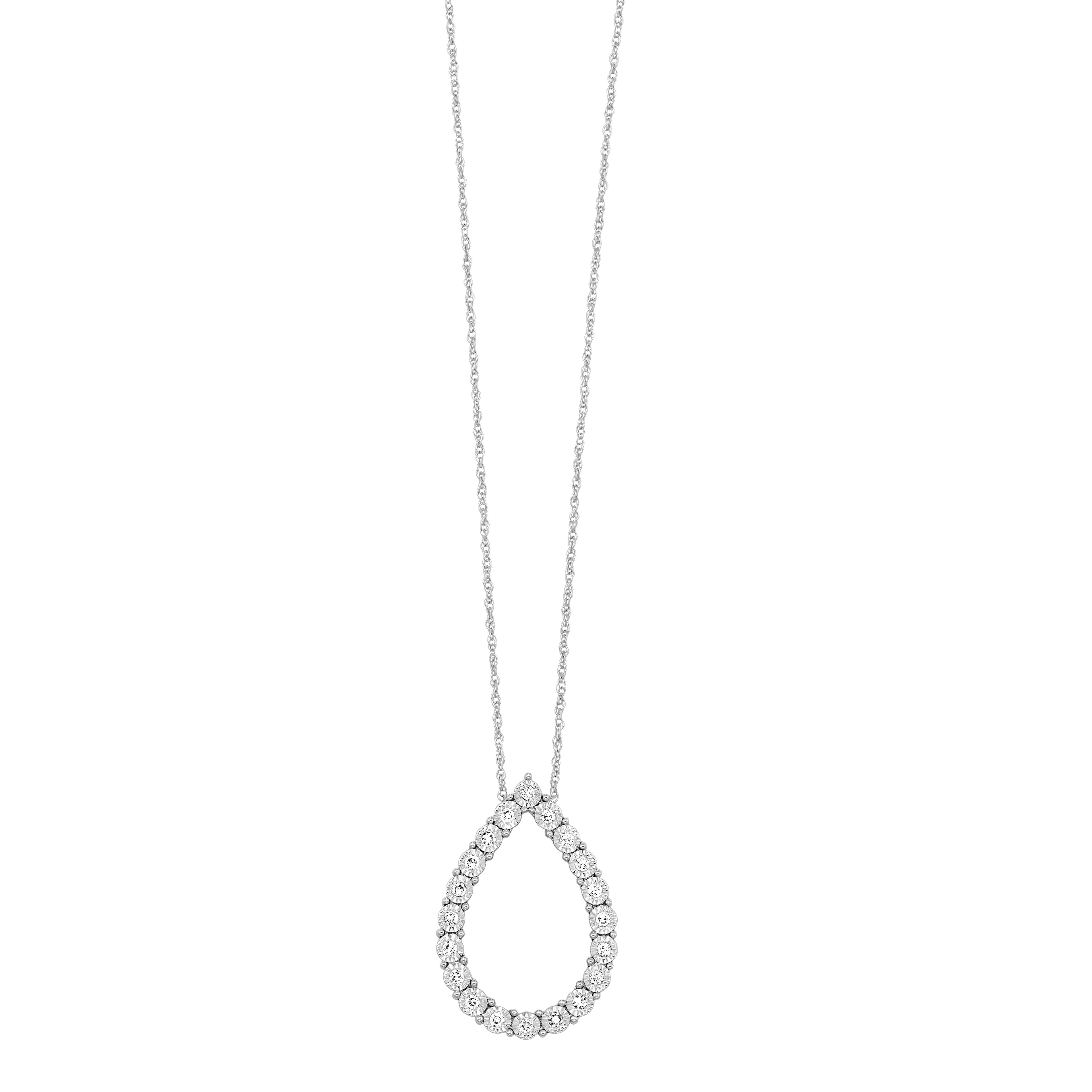 14k Diamond Necklace 1/7ctw