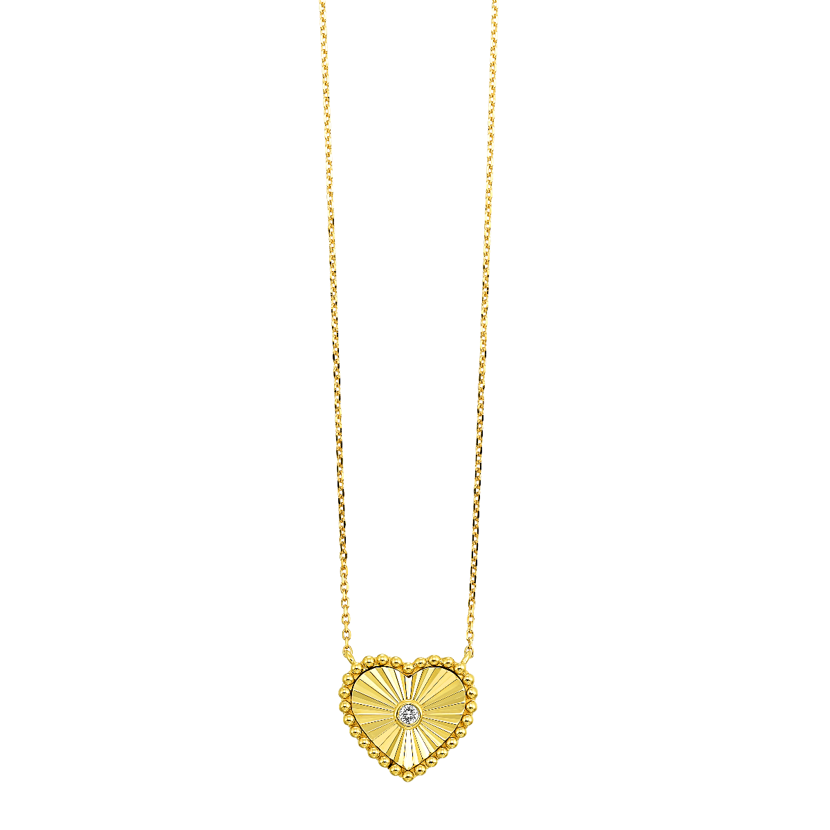 Gold Heart Diamond Pendant