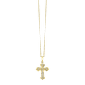 Classic Cross 14k Yellow Gold Diamond Pendant