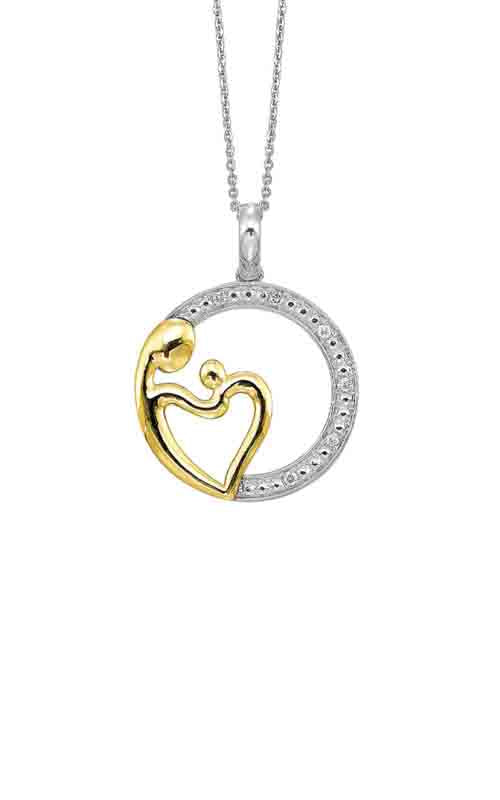 Sterling Silver Gold Plated Mom and Child Necklace