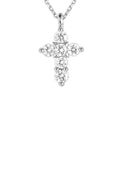 14k White Gold .33ctw Diamond Cross Necklace