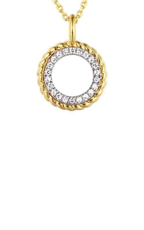14k Yellow Gold .05ctw Diamond Circle Necklace