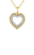 14k Yellow Gold .05ctw Diamond Heart Necklace
