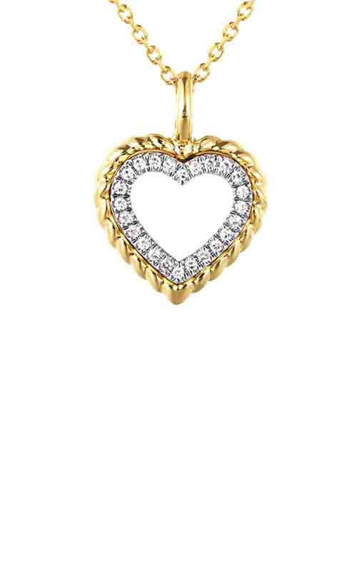 14k Yellow Gold .05ctw Diamond Heart Necklace