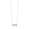 White Gold Diamond Bow Tie Necklace