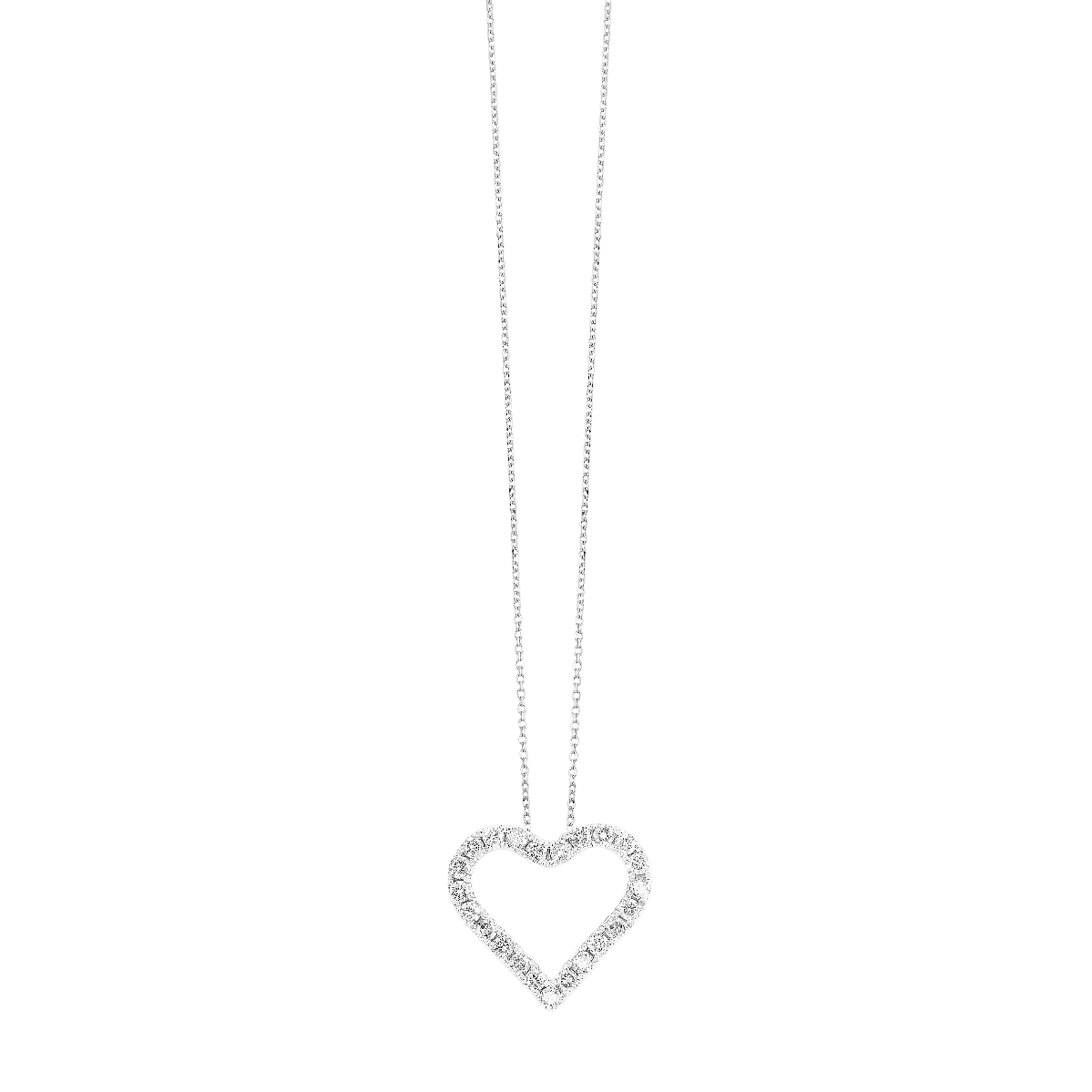 14k White Gold Diamond Heart Pendant 1/4 CTW