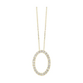 14k Yellow Gold Oval Diamond Pendant 1/4 CTW