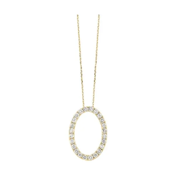 14k Yellow Gold Oval Diamond Pendant 1/4 CTW