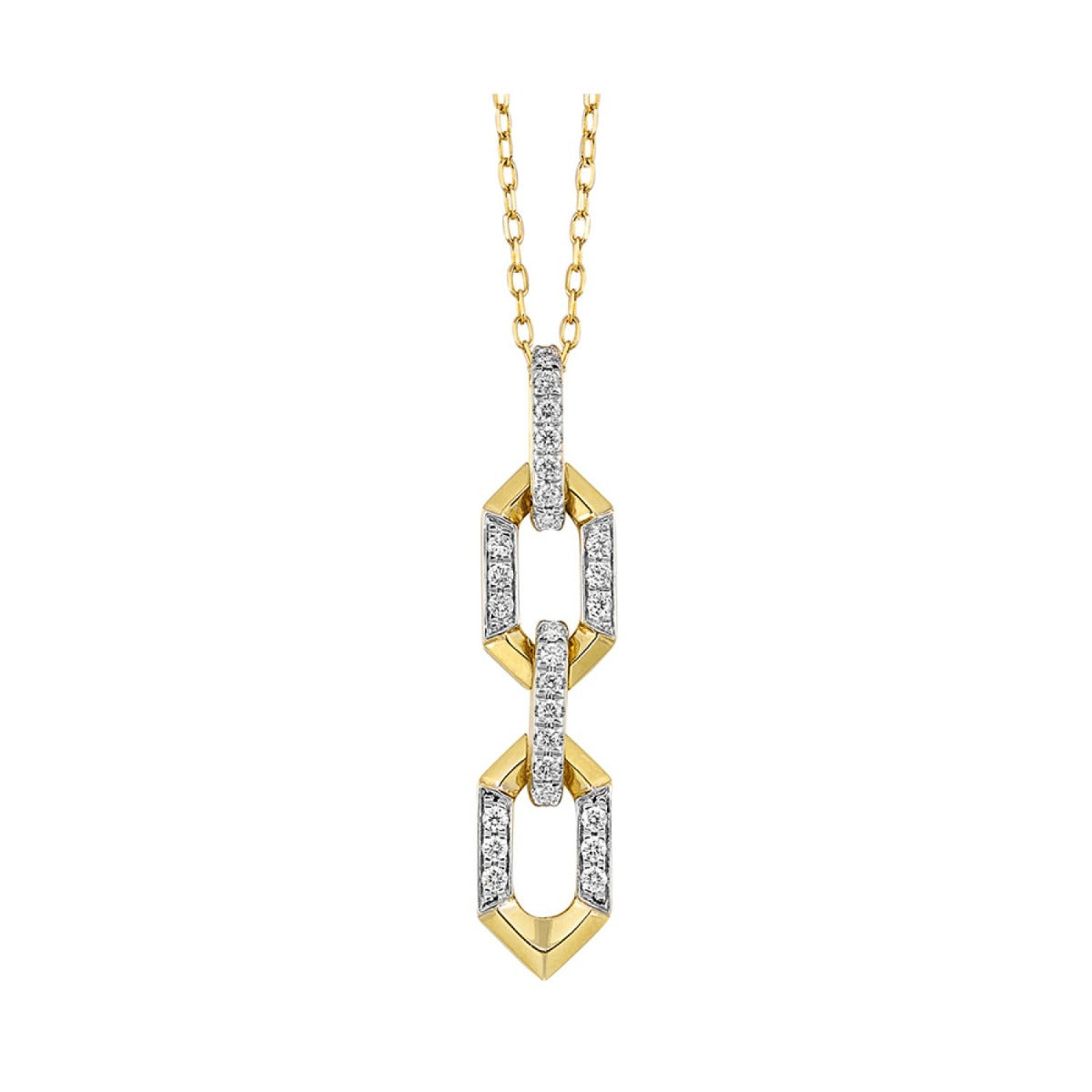 14K Yellow Gold Diamond Pendant 1/5 CTW