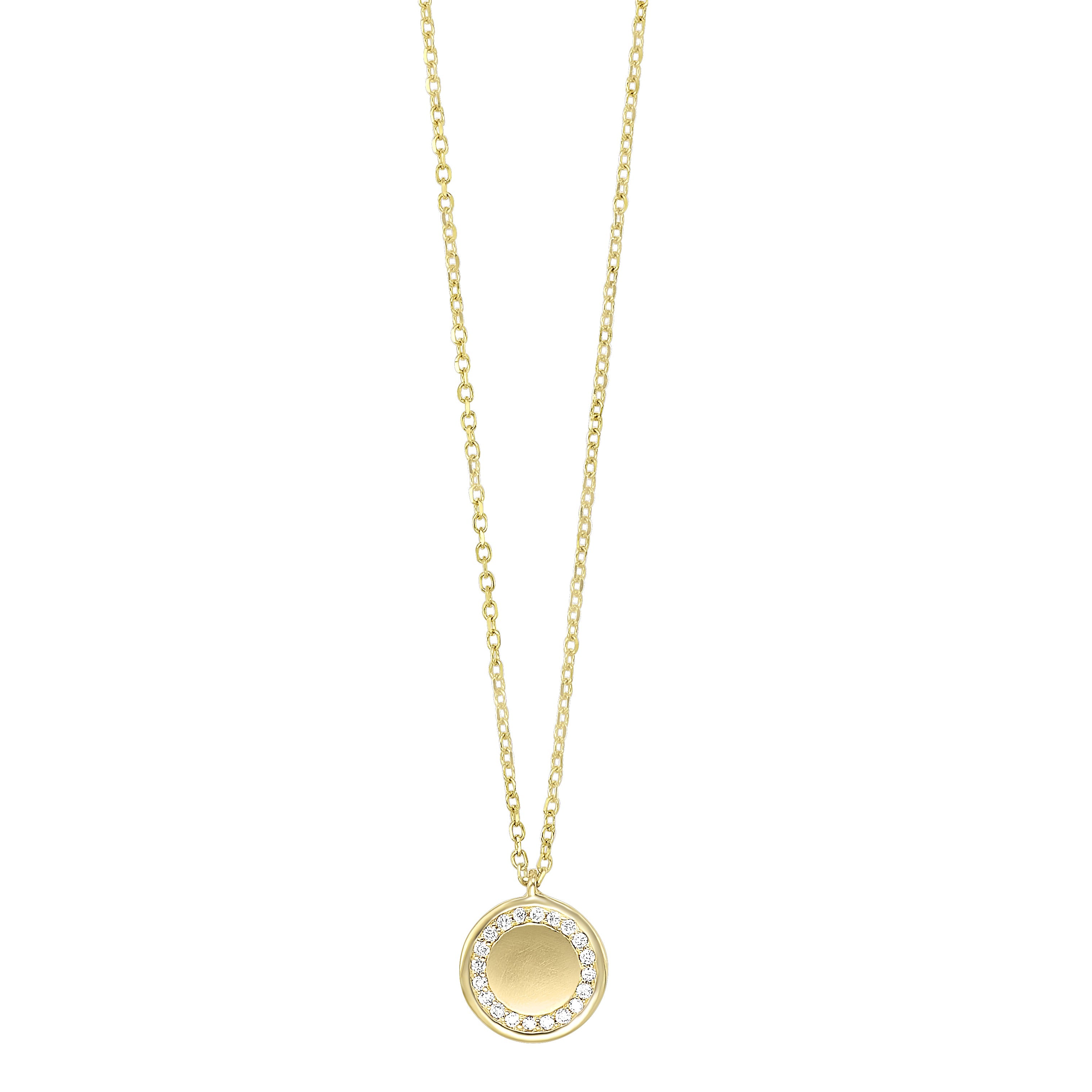 Front View 10k Yellow Gold & Diamond Stunning Pendant