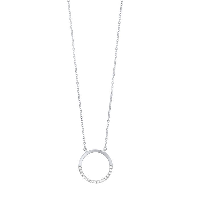 14KT White Gold & Diamond Stunning Pendant  - 1/10 ctw
