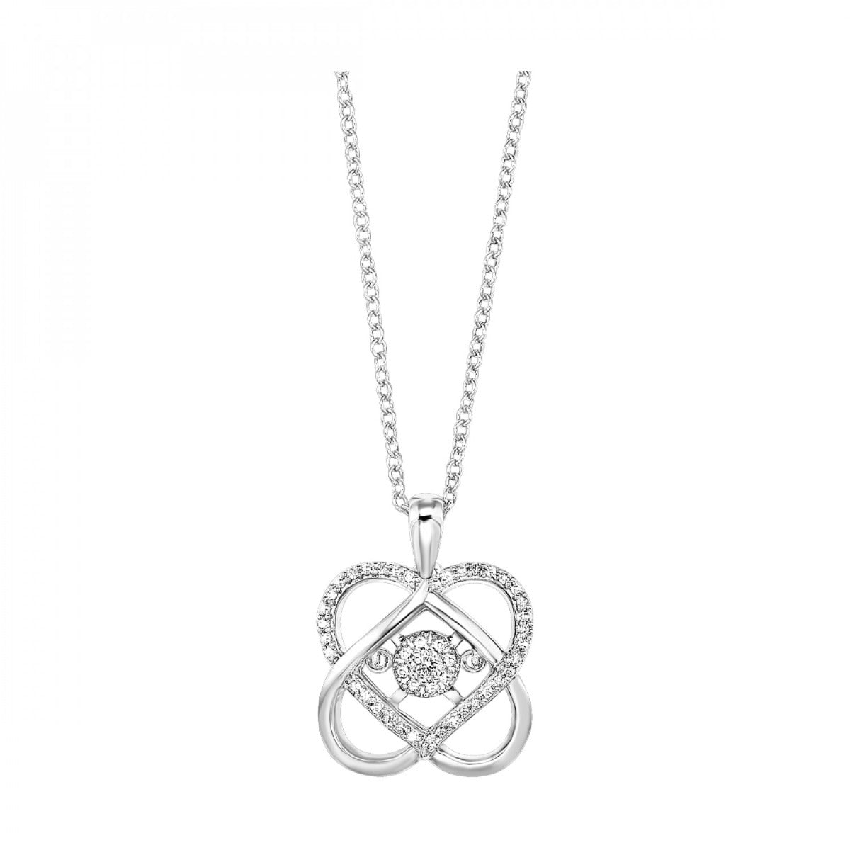 Silver Diamond Pendant 1/10 CTW