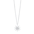 Front View Sterling Silver Diamond Star Pendant
