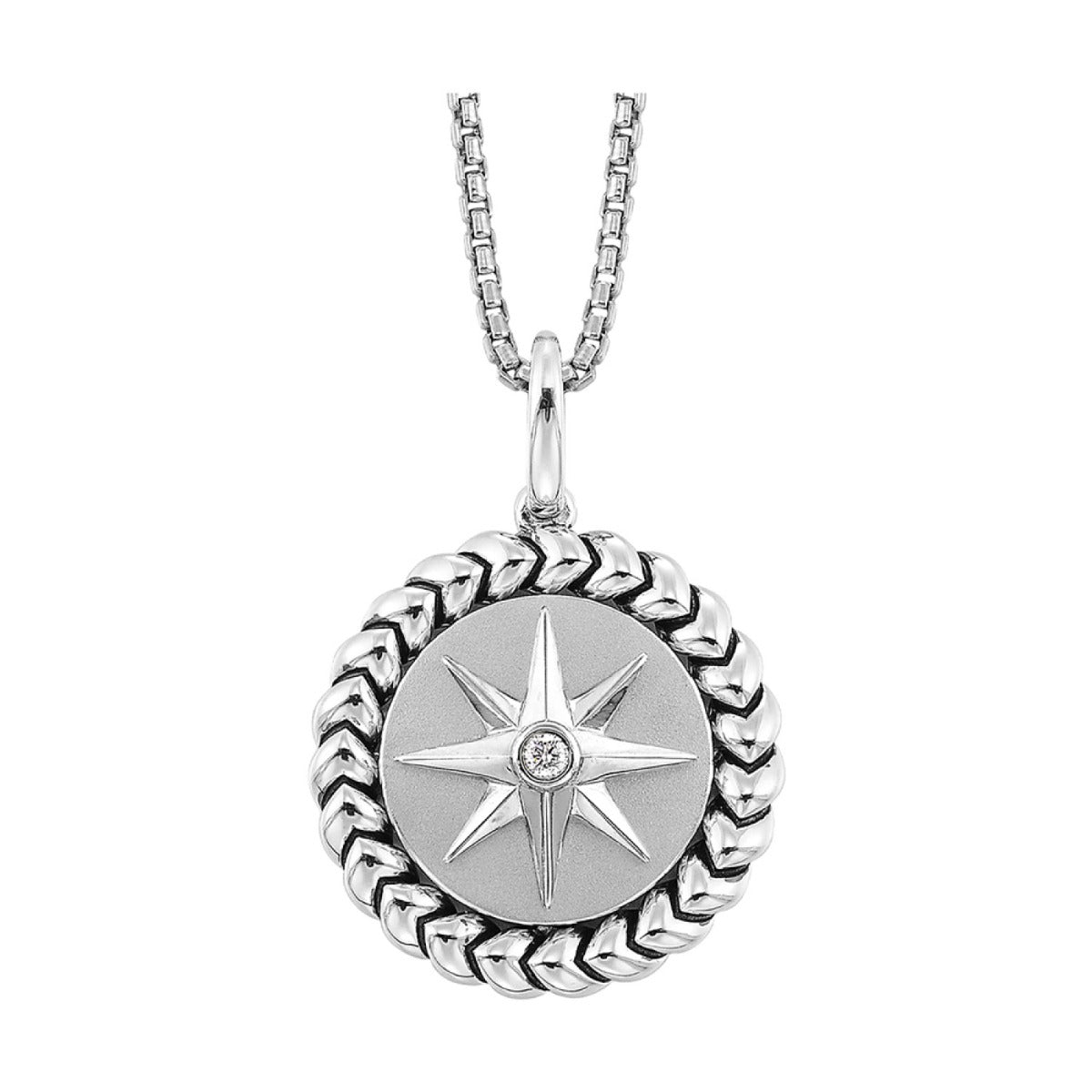 Solara Sterling Silver Diamond 1/50 CTW Pendant