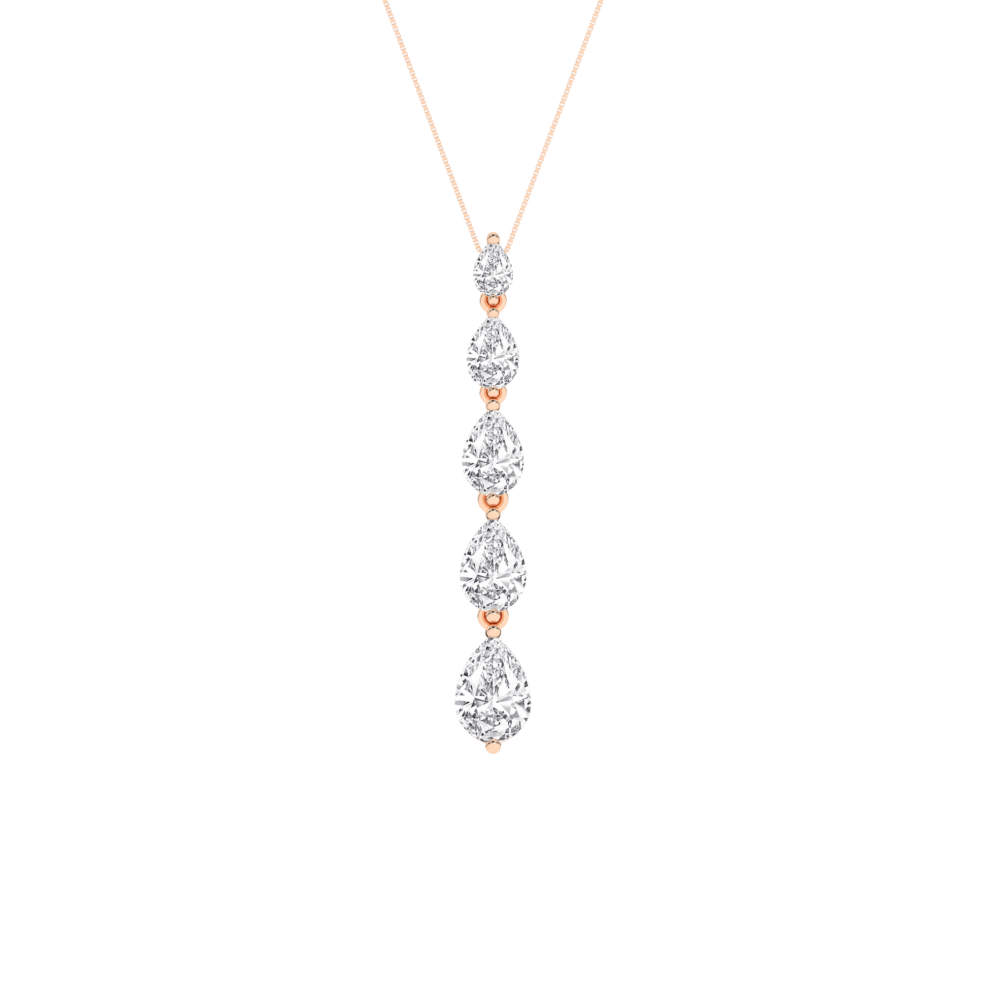 Graduated Diamond Drop Pendant (Pear)