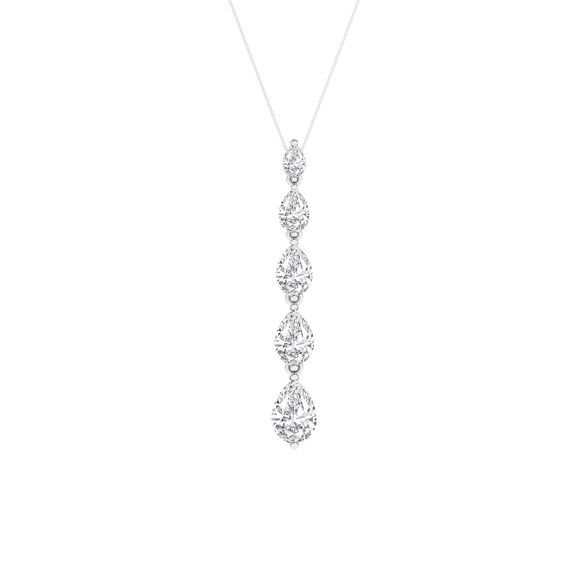 Graduated Diamond Drop Pendant (Pear)