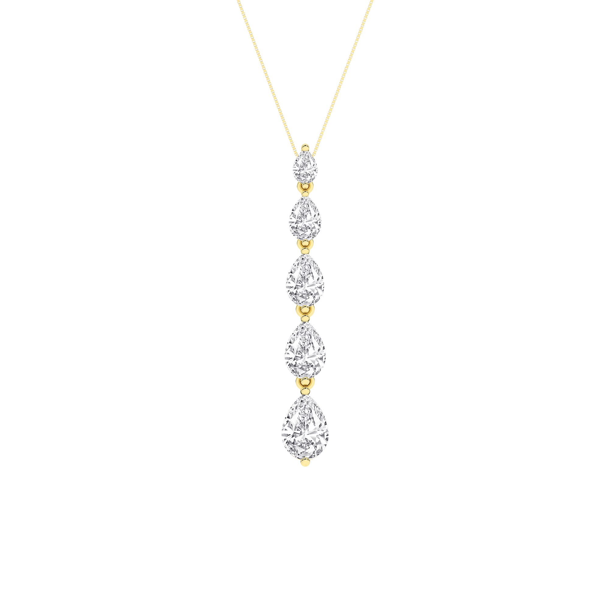 Graduated Diamond Drop Pendant (Pear)