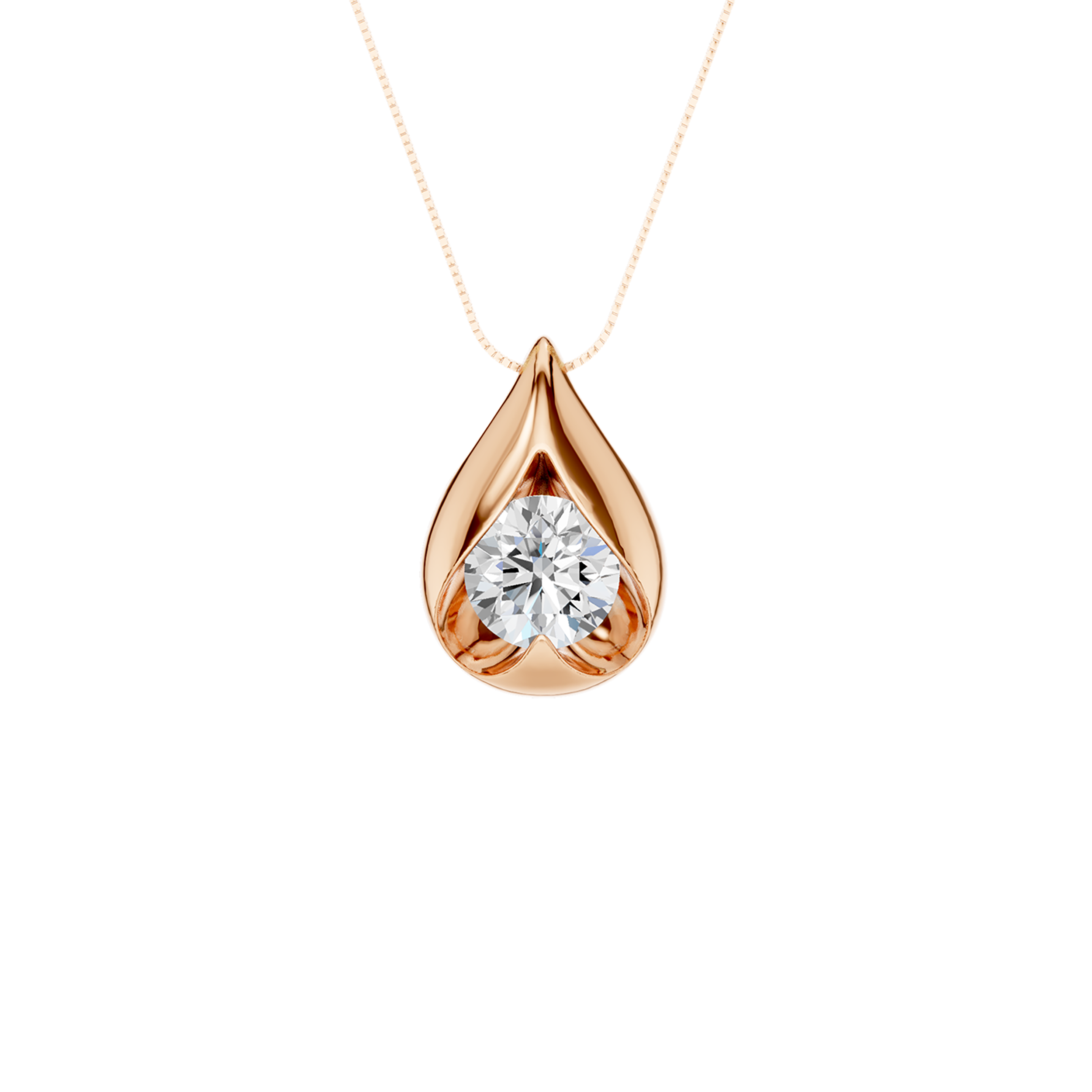 Boat-set Solitaire Pendant