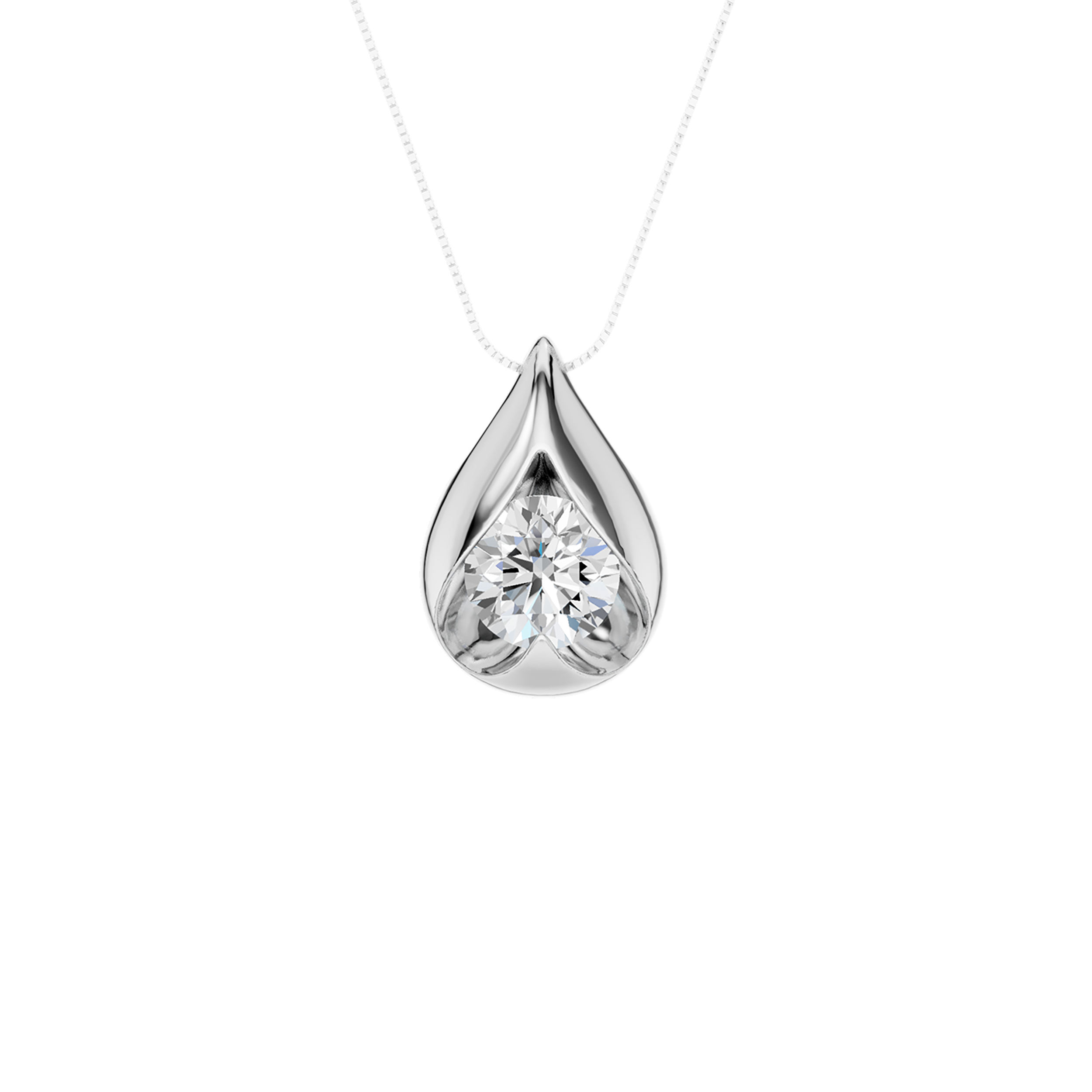 Boat-set Solitaire Pendant