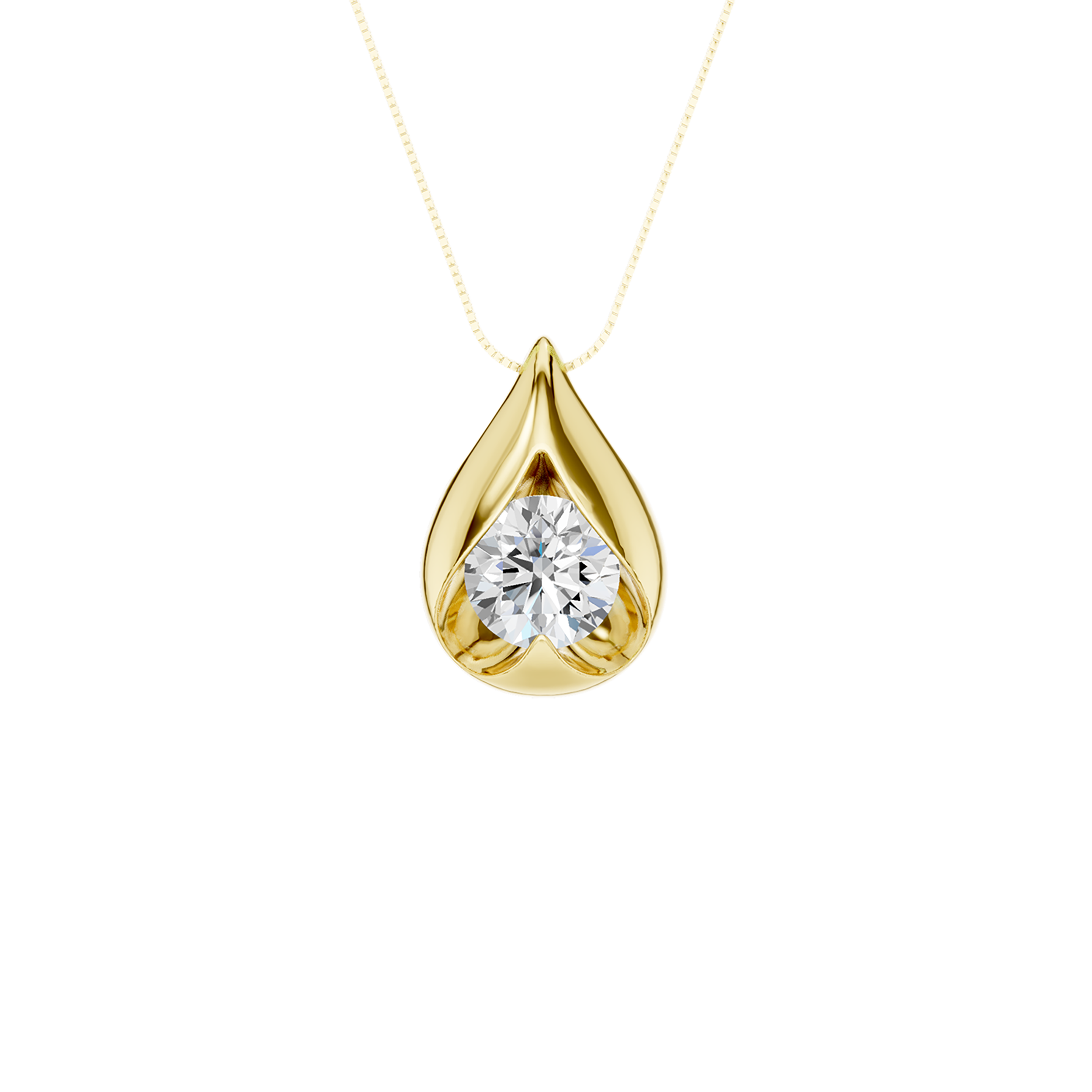 Boat-set Solitaire Pendant