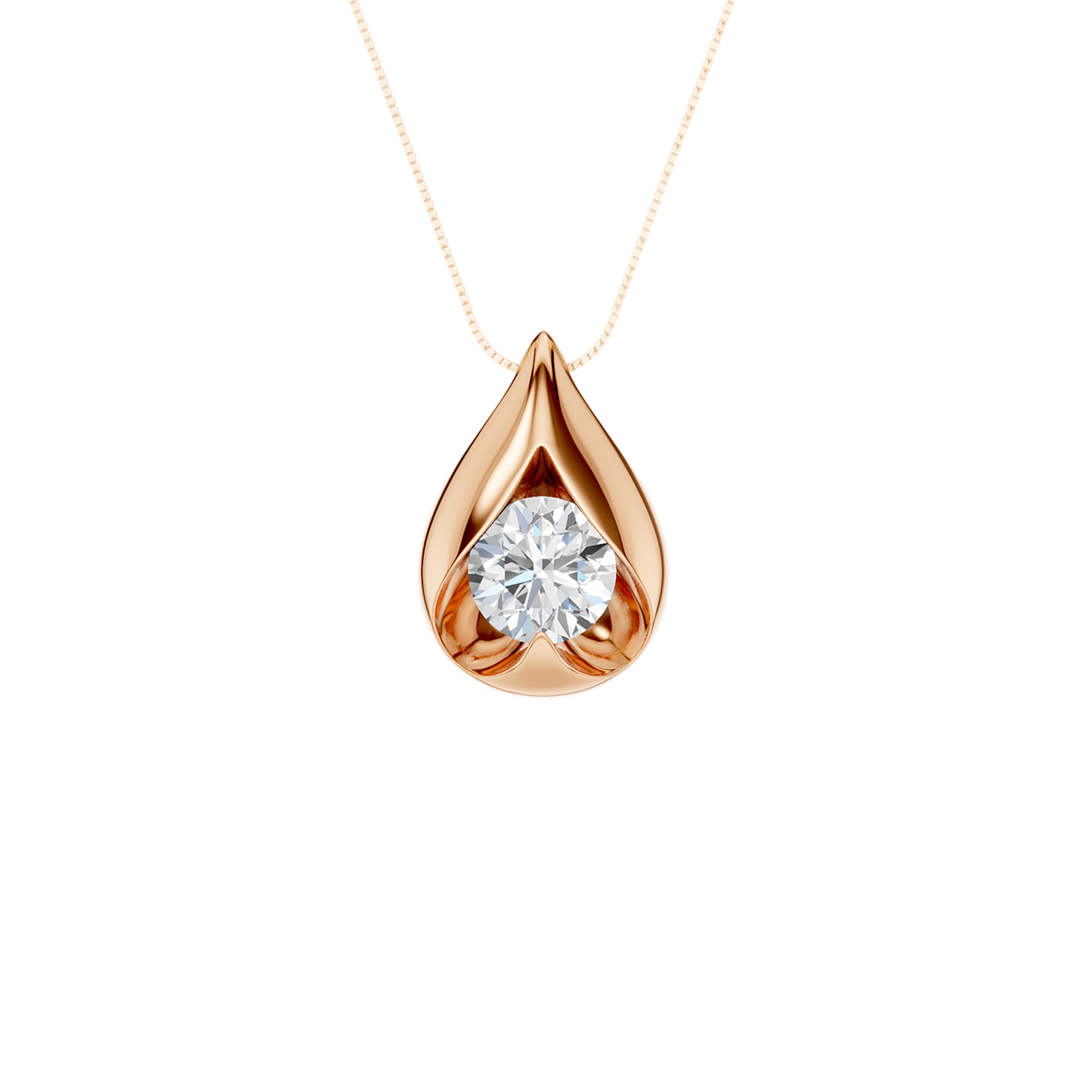 Boat-set Solitaire Pendant