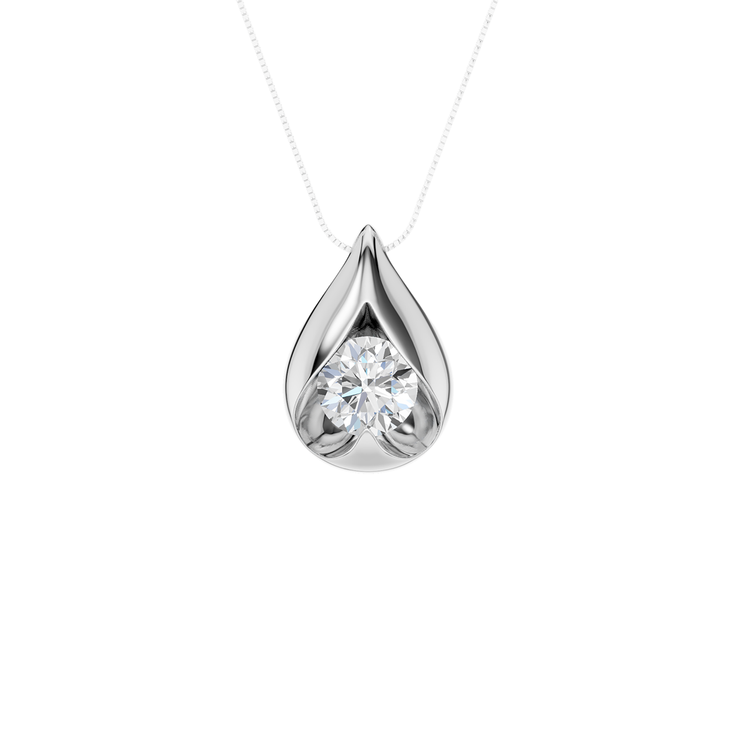 Boat-set Solitaire Pendant