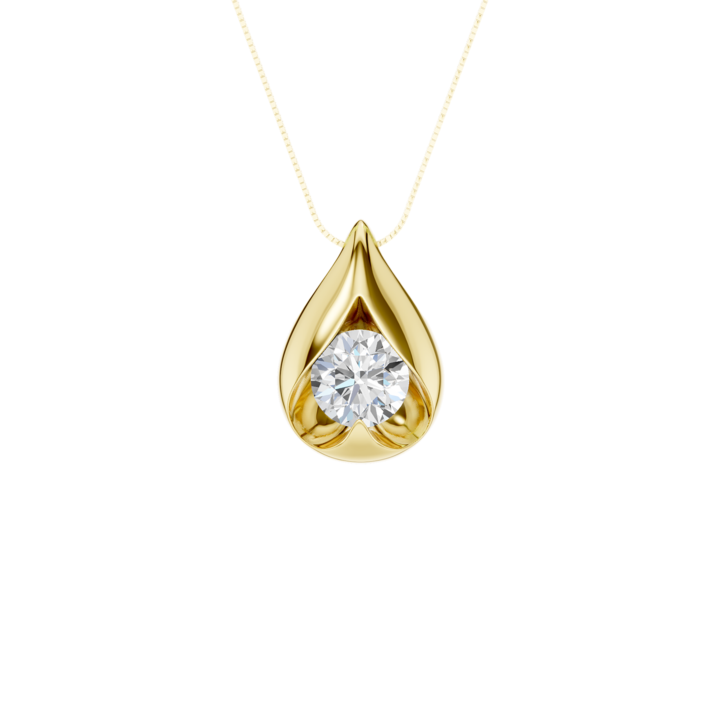 Boat-set Solitaire Pendant