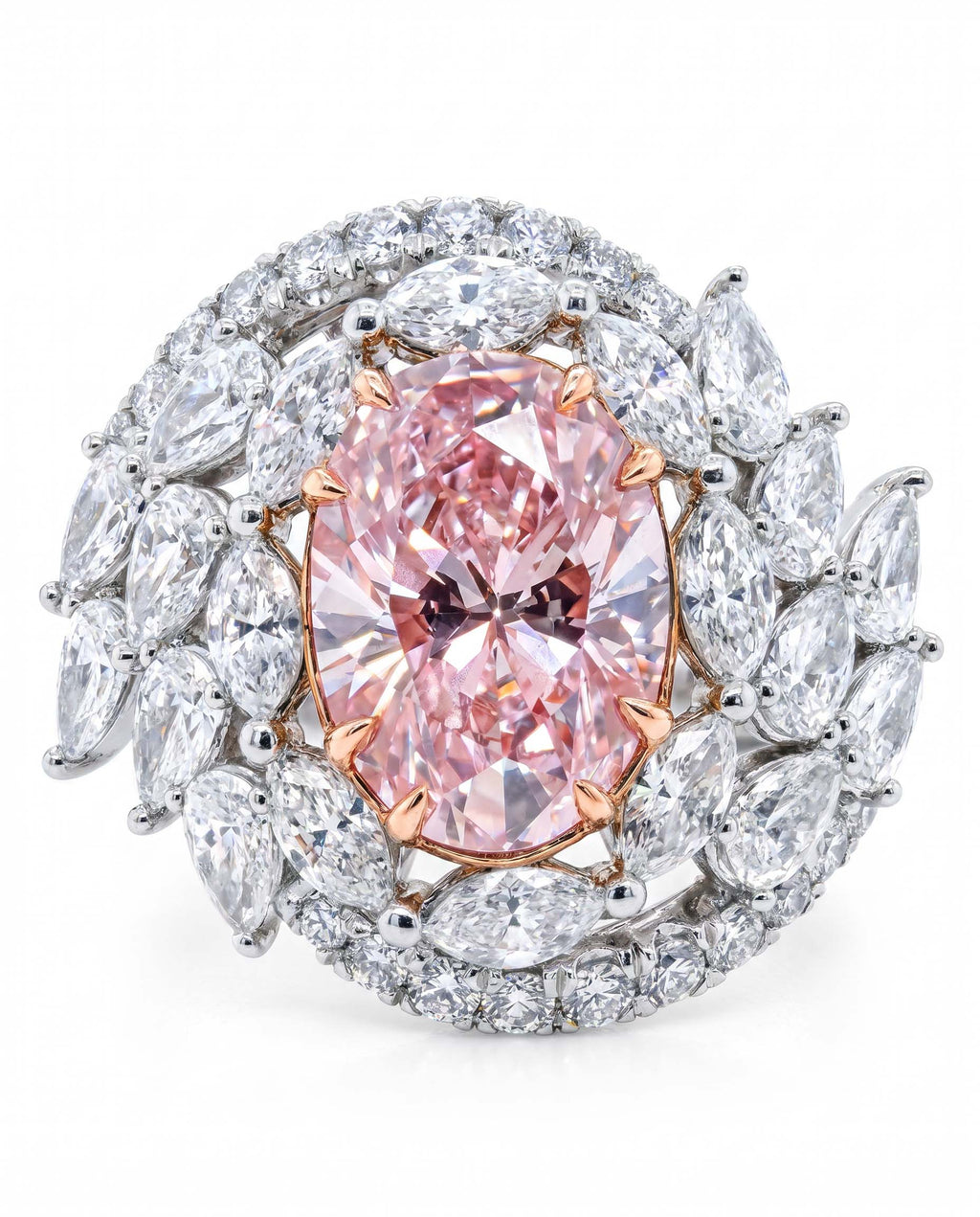 Perfect Pink Oval Diamond Ring