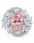 Perfect Pink Oval Diamond Ring