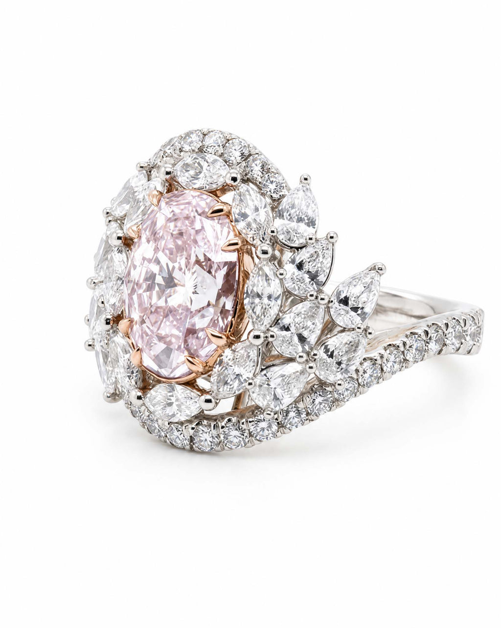 Perfect Pink Oval Diamond Ring
