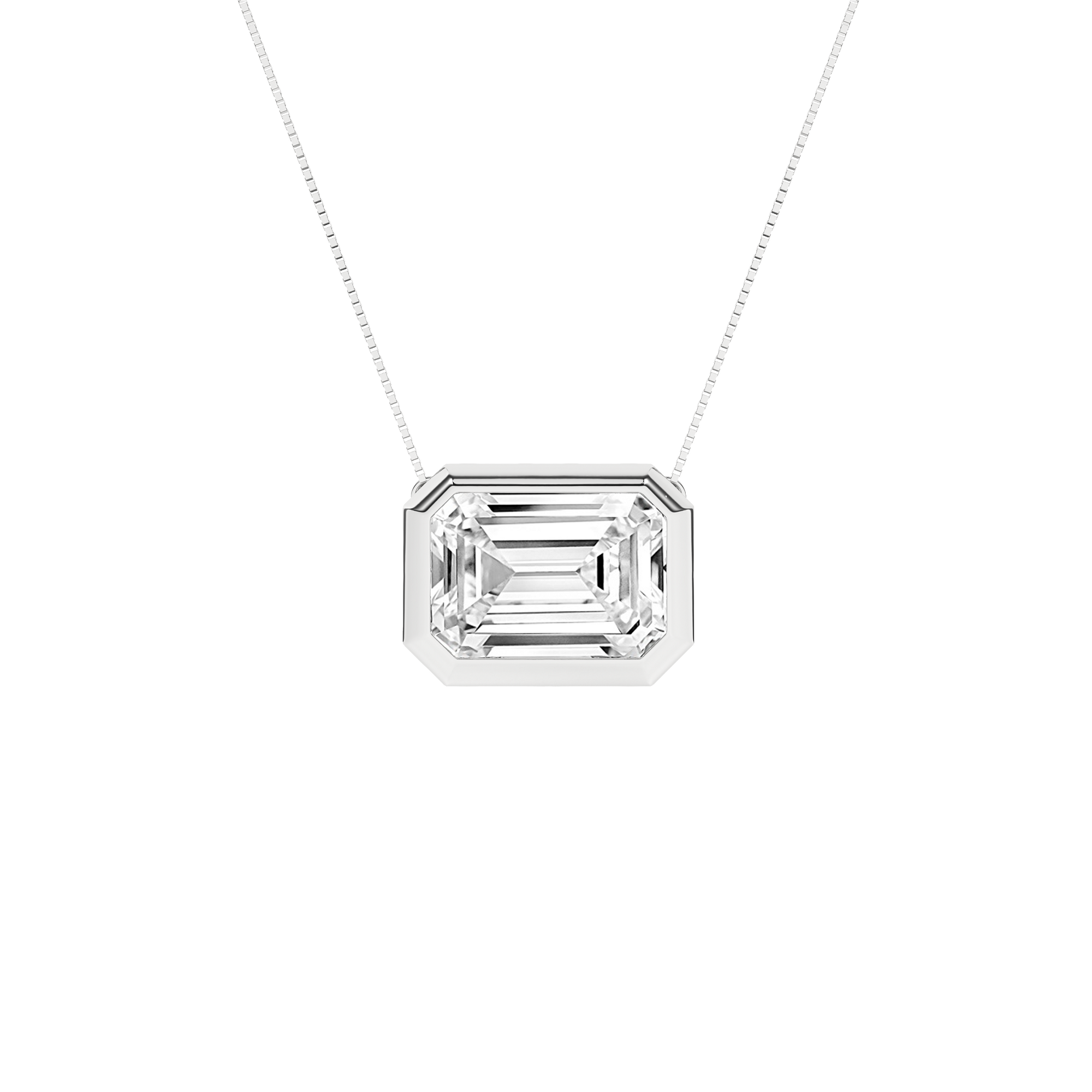 Bezel-Set Solitaire Pendant (Emerald)