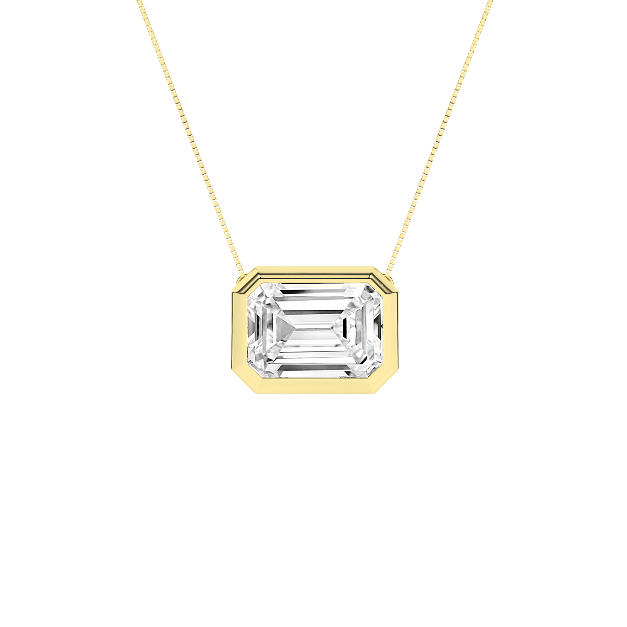 Bezel-Set Solitaire Pendant (Emerald)