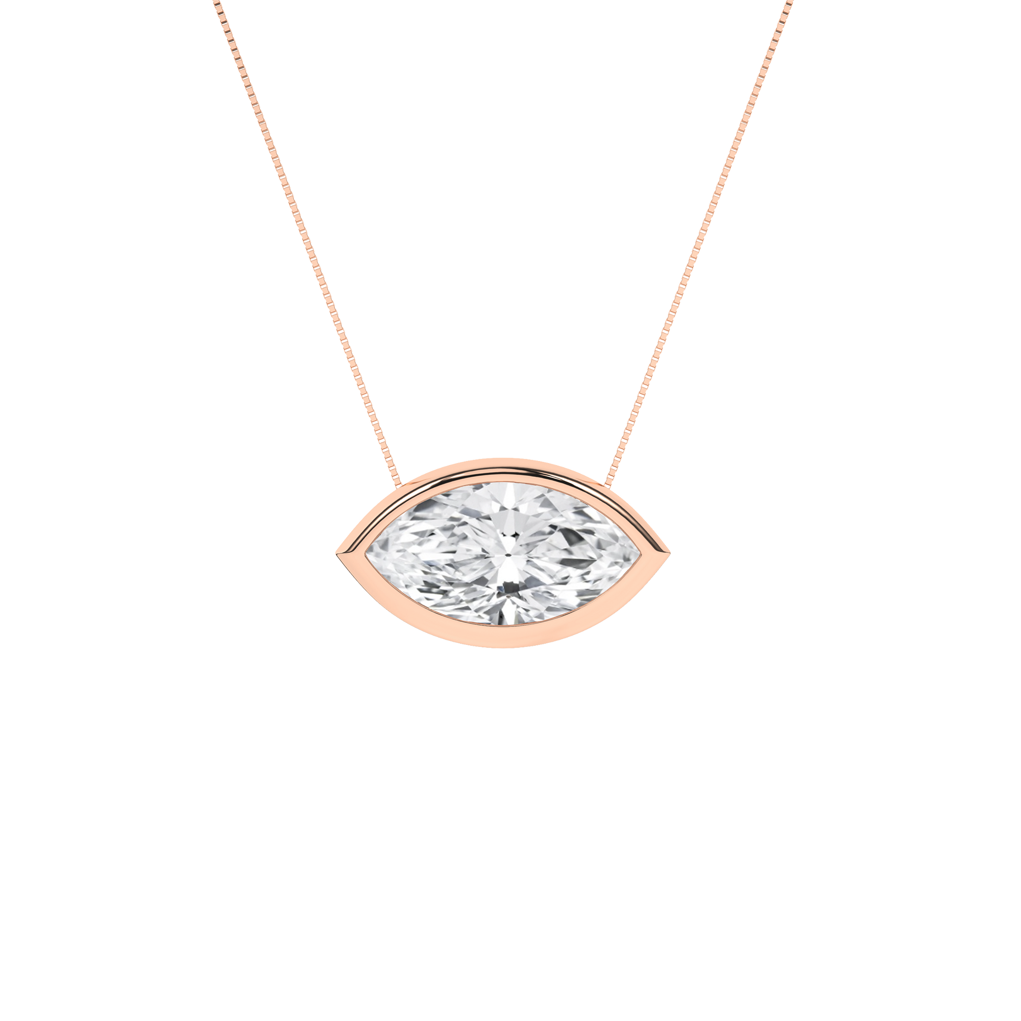 Bezel-Set Solitaire Pendant (Marquise)