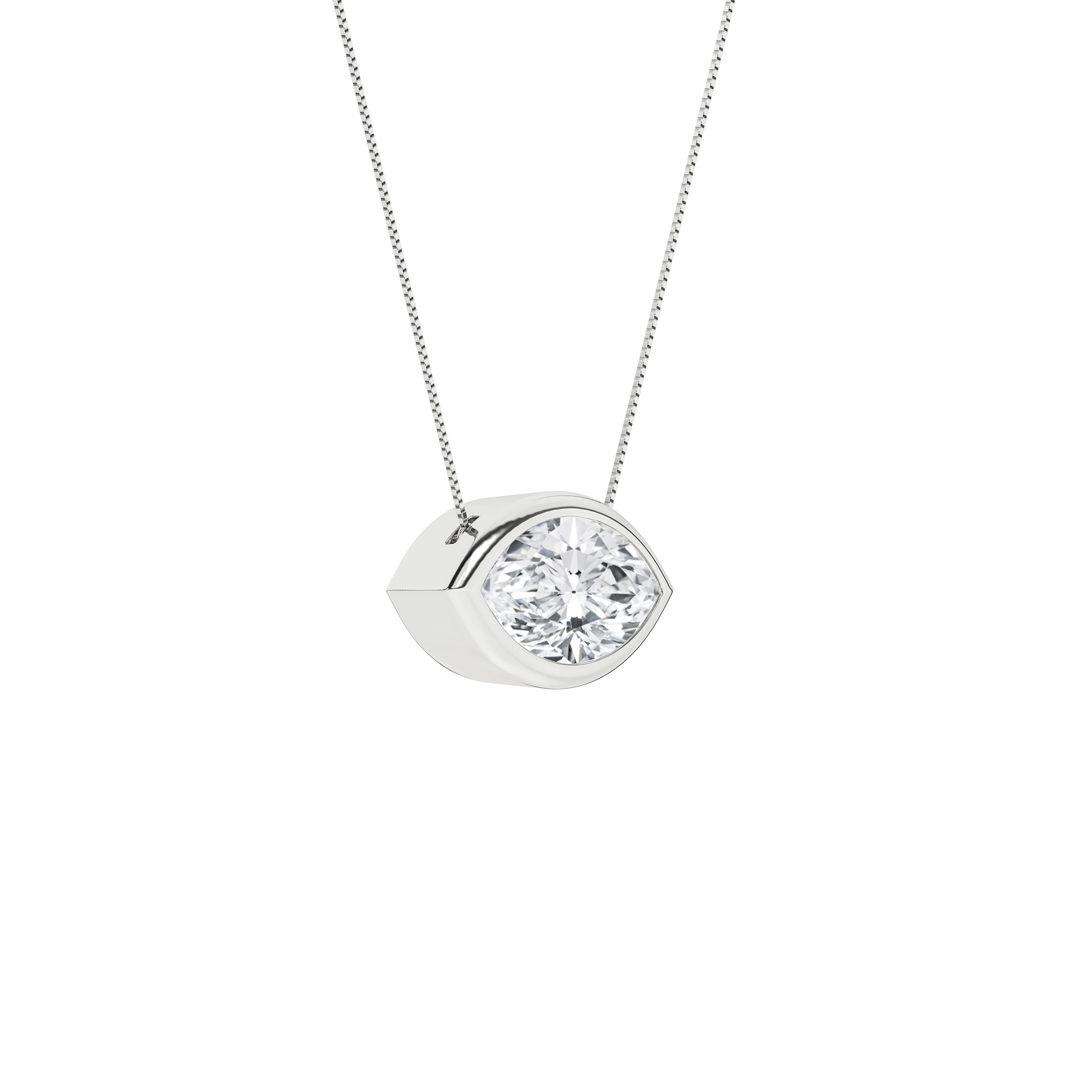 Bezel-Set Solitaire Pendant (Marquise)