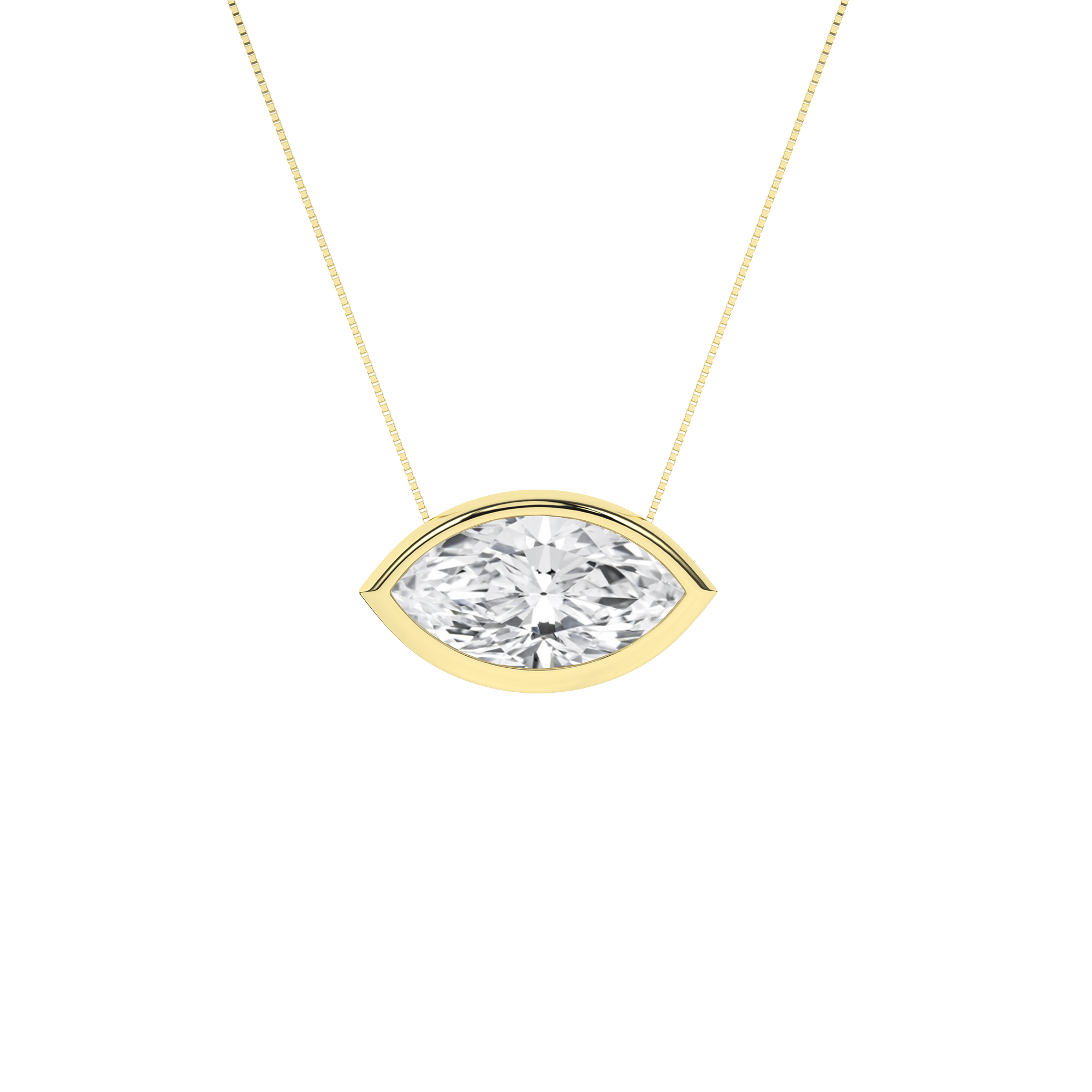 Bezel-Set Solitaire Pendant (Marquise)