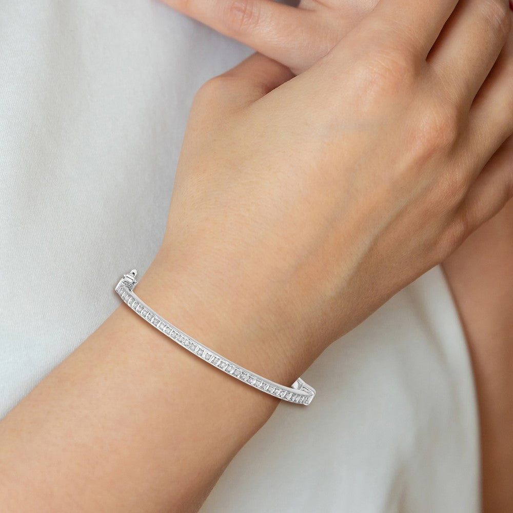 Cocoa Drift Diamond Fascination Diamond Mystique Sterling Silver Platinum-plated Diamond Baby Bangle