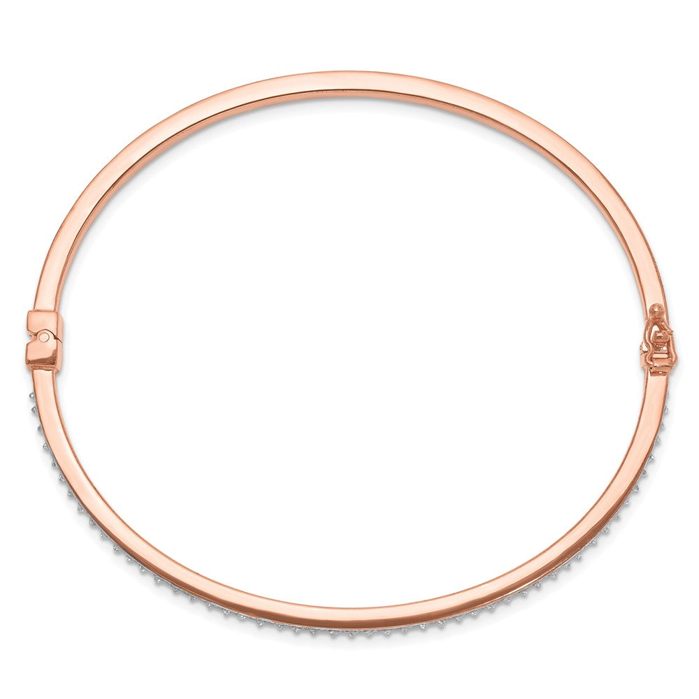 Cassian Diamond Fascination Diamond Mystique Sterling Silver 18K Rose Gold-plated Diamond Bangle