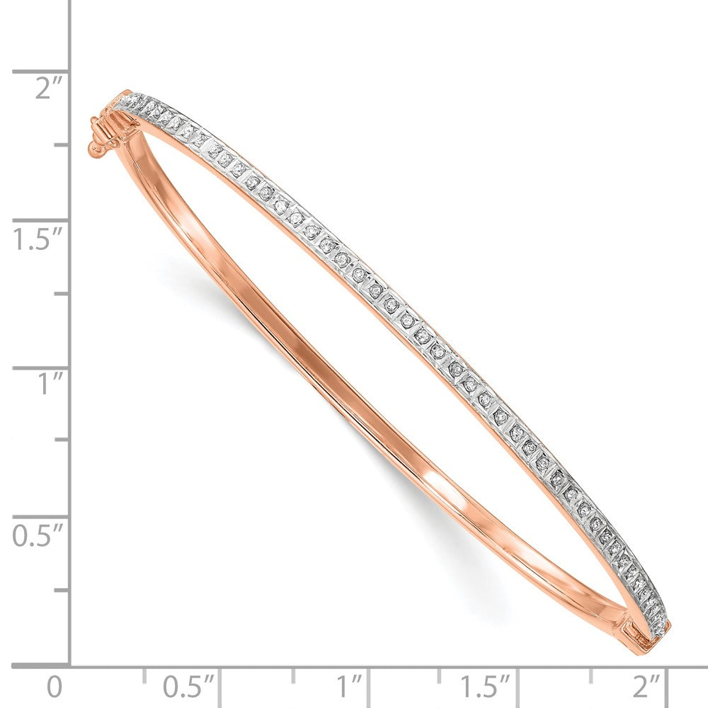 Cassian Diamond Fascination Diamond Mystique Sterling Silver 18K Rose Gold-plated Diamond Bangle