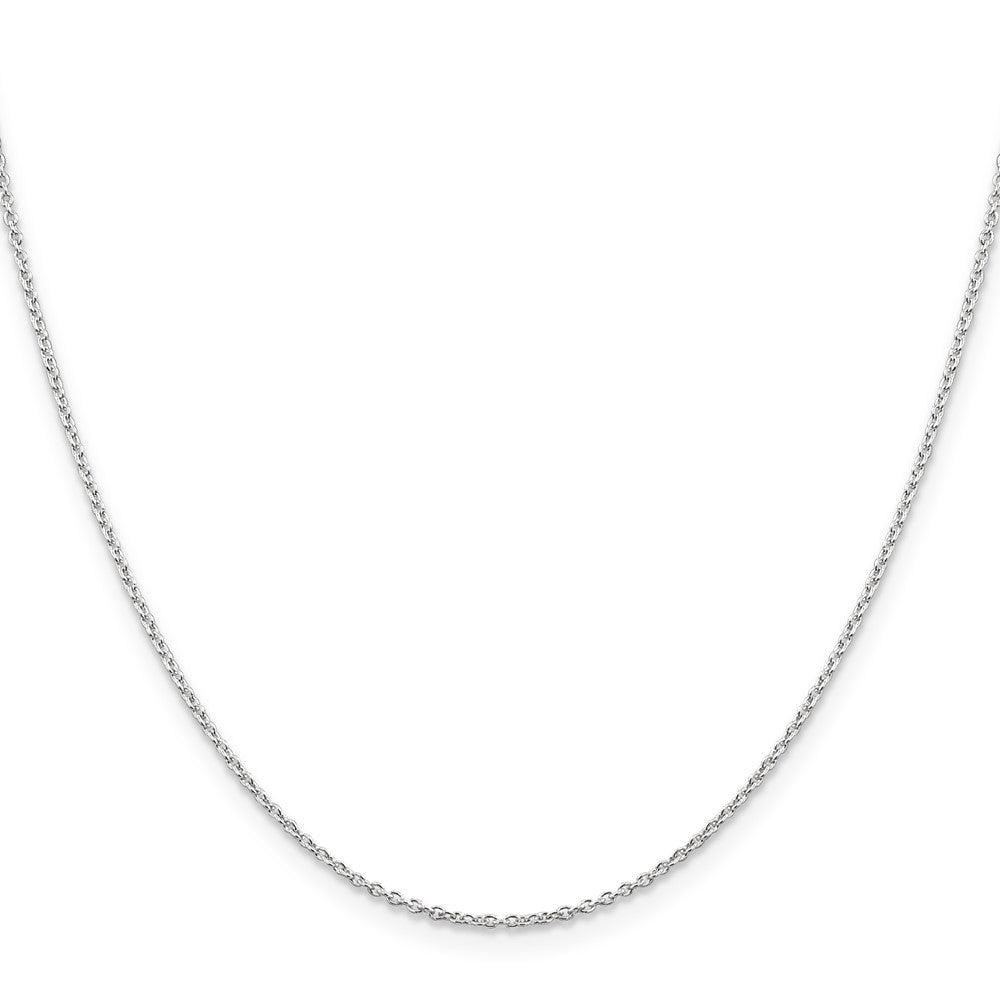 Polished Ridge Sterling Silver Rhodium-plated 1.25mm Cable Chain with a 2 inch extention