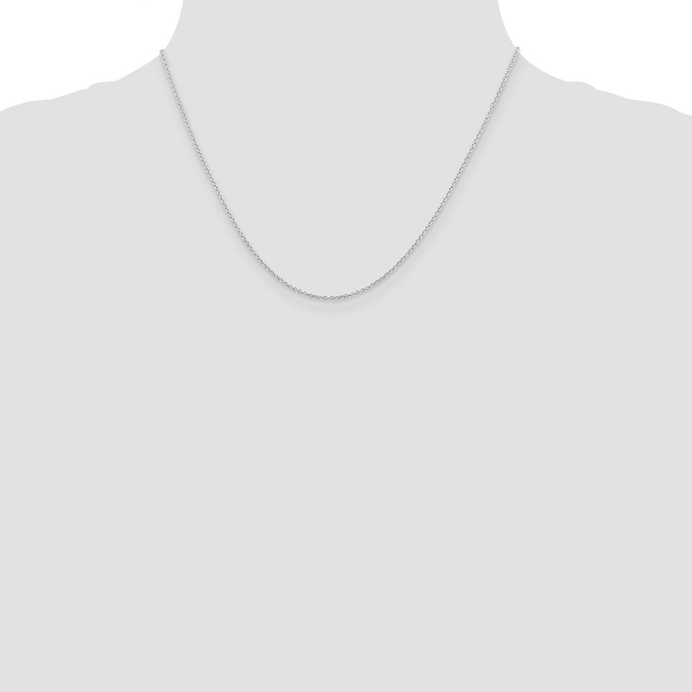 Polished Ridge Sterling Silver Rhodium-plated 1.25mm Cable Chain with a 2 inch extention