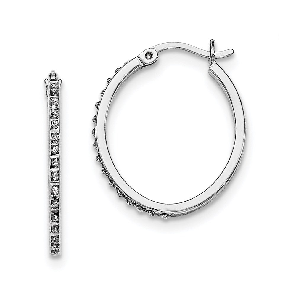 Seraphine Diamond Fascination Diamond Mystique Sterling Silver Platinum-plated Set of 3 Oval and Round Diamond Hoop Earrings