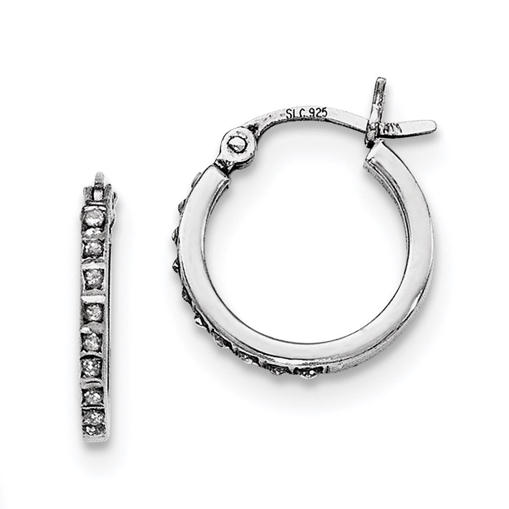 Seraphine Diamond Fascination Diamond Mystique Sterling Silver Platinum-plated Set of 3 Oval and Round Diamond Hoop Earrings