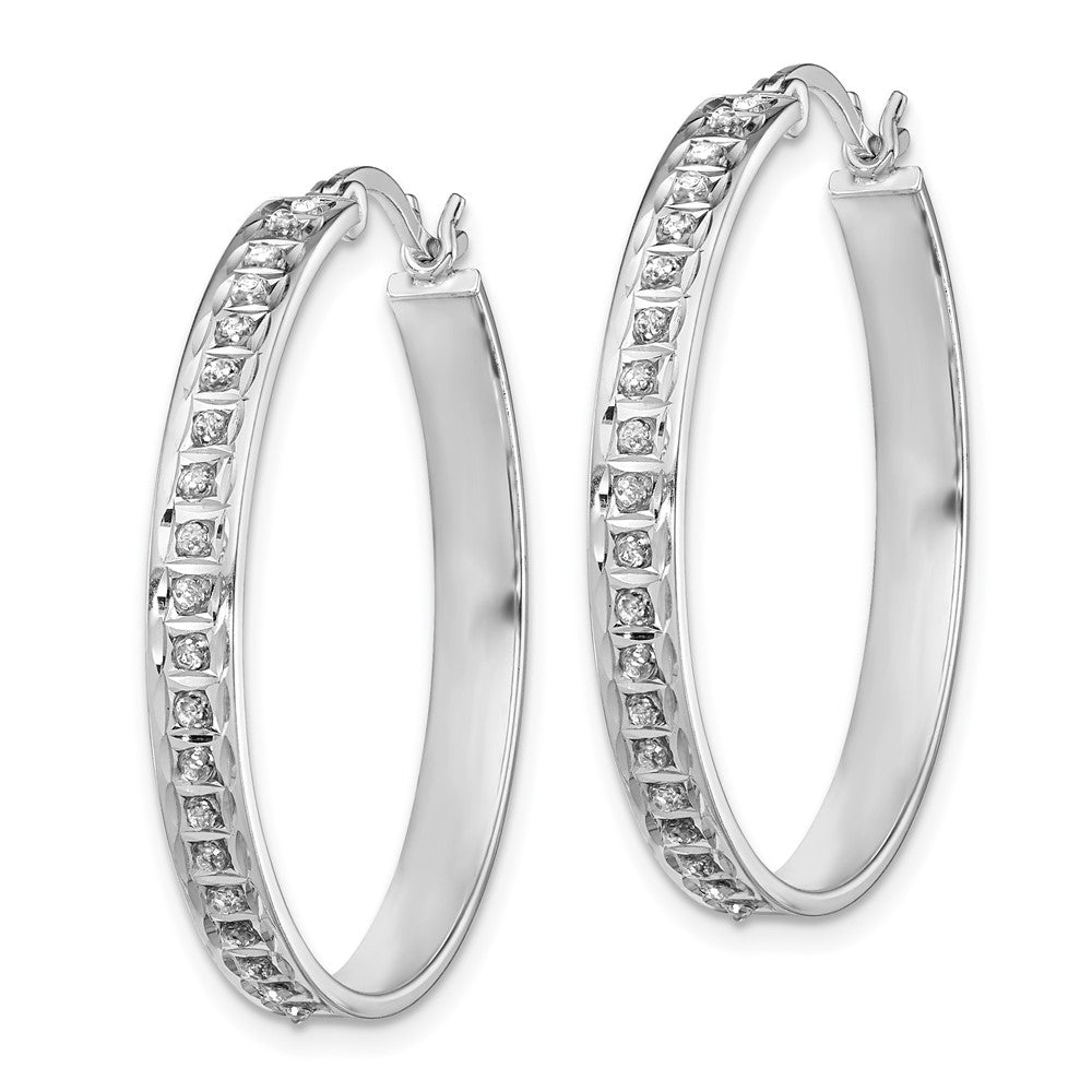 Celestine Diamond Fascination Diamond Mystique Sterling Silver Platinum-plated Diamond Round Hoop Earrings