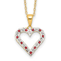 Timeless Willow Diamond Fascination Diamond Mystique Sterling Silver 18K Gold-plated Diamond and Ruby Heart 18 Inch Necklace