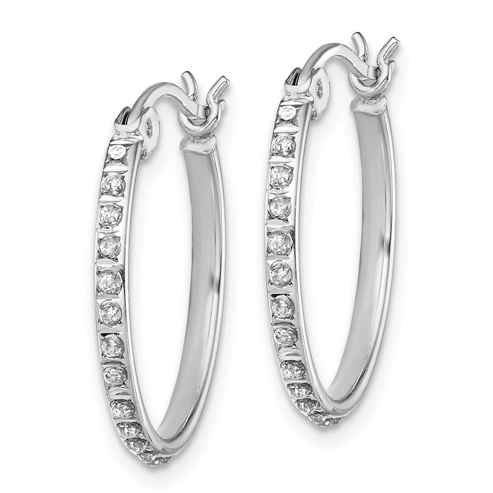 Liora Diamond Fascination Diamond Mystique Sterling Silver Platinum-plated Diamond Round Hoop Earrings