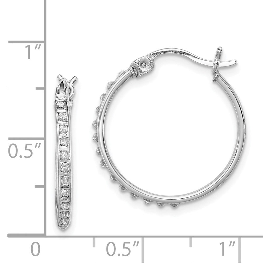 Liora Diamond Fascination Diamond Mystique Sterling Silver Platinum-plated Diamond Round Hoop Earrings