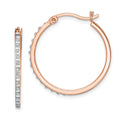 Eros Diamond Fascination Diamond Mystique Sterling Silver Rose Gold-plated Diamond Round Hoop Earrings