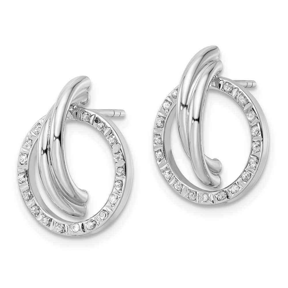 Dreamy Spark Diamond Fascination Diamond Mystique Sterling Silver Platinum-plated Diamond Post Earrings